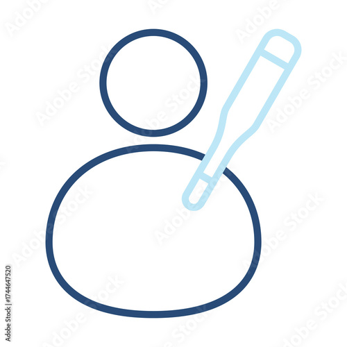 Flu Icon Color Outline Style. Vector Illustration Design
