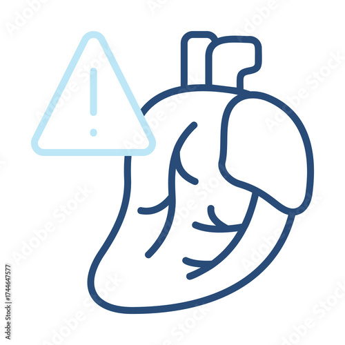 Heart Diseases Icon Color Outline Style. Vector Illustration Design