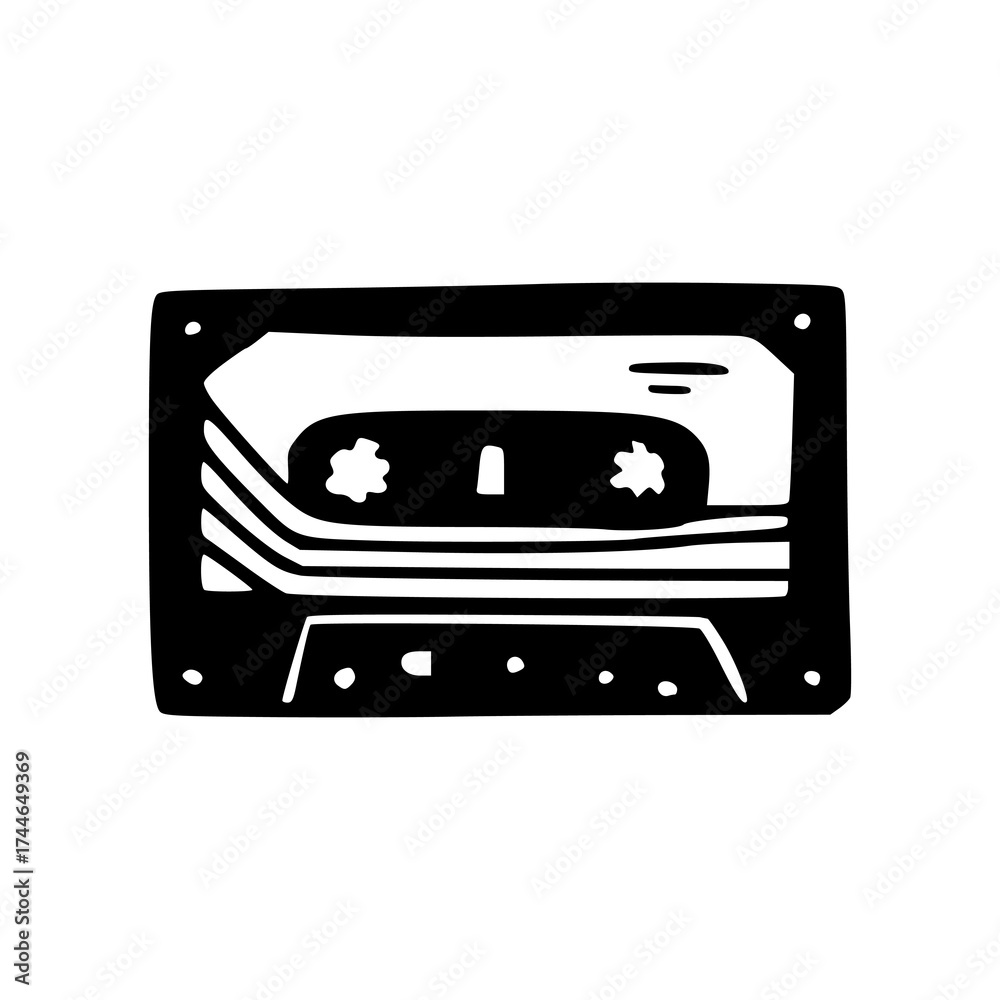 Fototapeta premium classic 80s music cassette isolated design