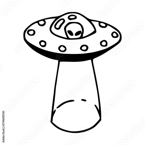 UFO abduction beam outline drawing