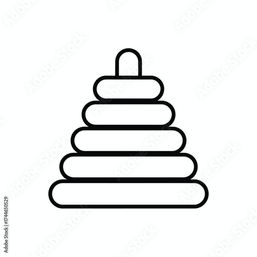 Scalable vector illustration of a classic stacking ring toy eps file for design projects vector
