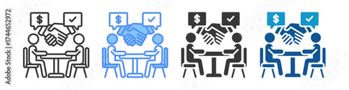 Negotiation Icon Set Multiple Style Collection