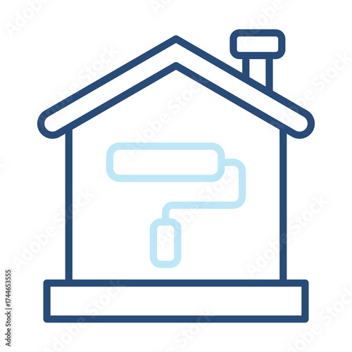 House Renovation Icon Color Outline Style. Vector Illustration Design