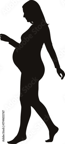 Pregnant woman walking for exercise and wellness