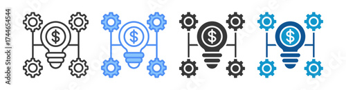 Business Innovation Icon Set Multiple Style Collection
