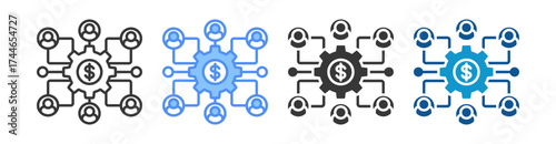 Business Integration Icon Set Multiple Style Collection