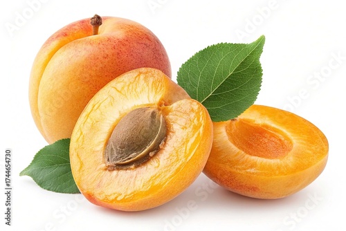 Fresh Apricot on white background