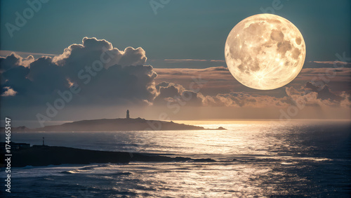 Lunar Ocean Radiance, soft golden-white aura extending outward 
