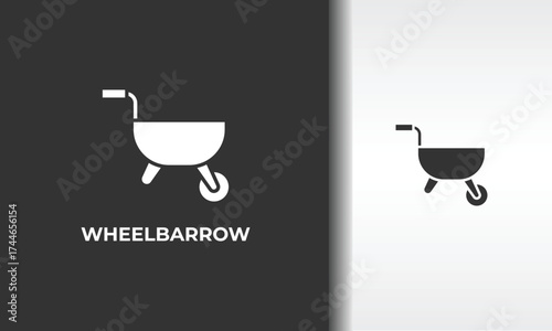 Wheelbarrow Vector, Icon Or Logo Sign Isolated Symbol Illustration