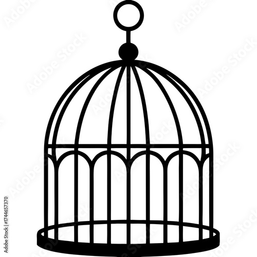d golden cage with bird cage