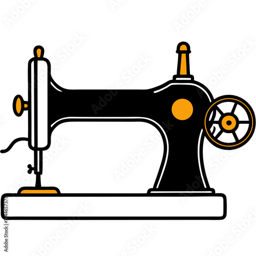vintage sewing machine isolated