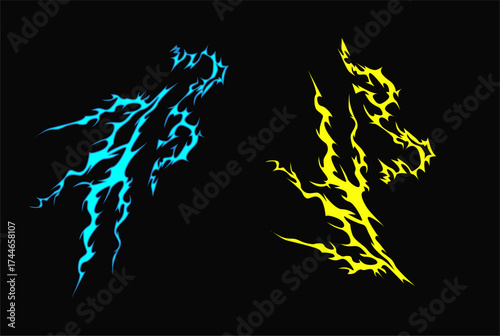 vector Flash Burst of lightning cartoon effect 
