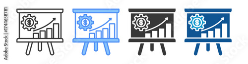 Business Plan Icon Set Multiple Style Collection