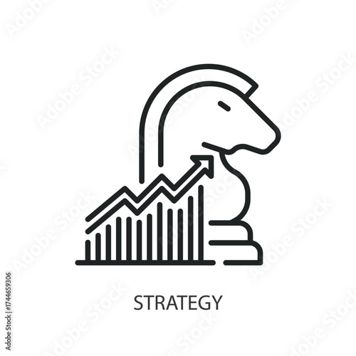 Strategy thin line vector icons.