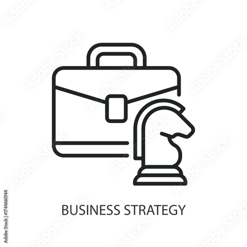 Business strategy thin line vector icons.