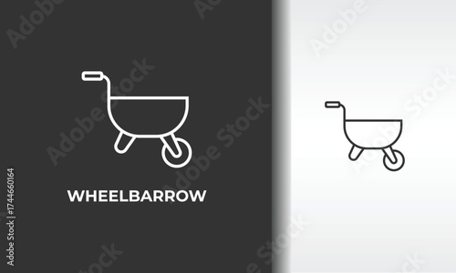 Wheelbarrow Vector, Icon Or Logo Sign Isolated Symbol Illustration