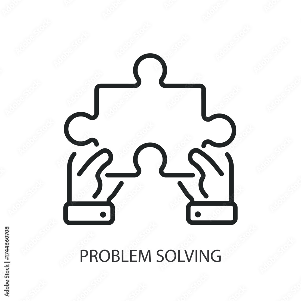 Fototapeta premium Problem solving thin line vector icons.