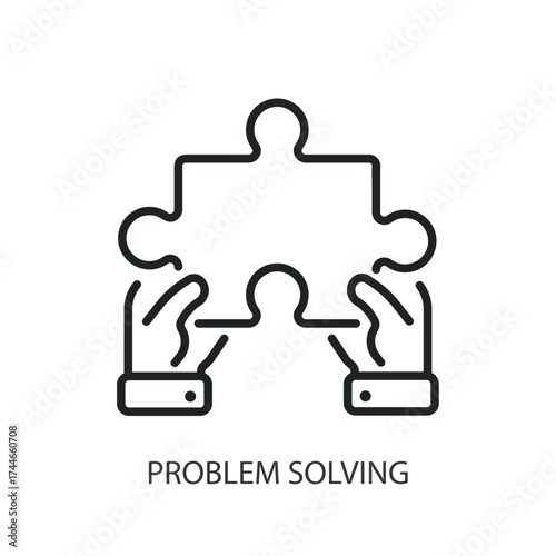 Problem solving thin line vector icons.