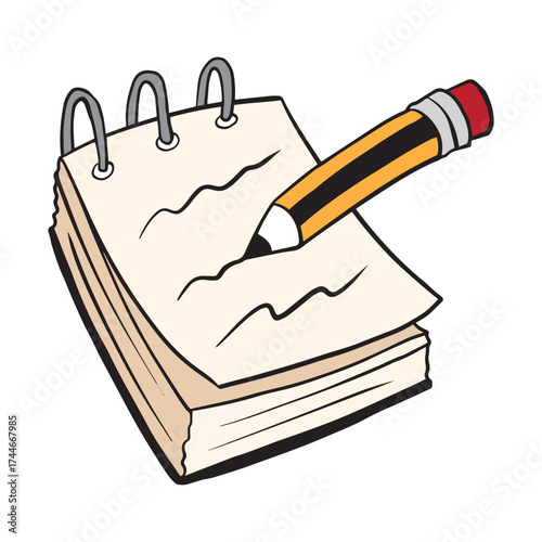 doodle taking notes hand drawing style. isolated background vector design