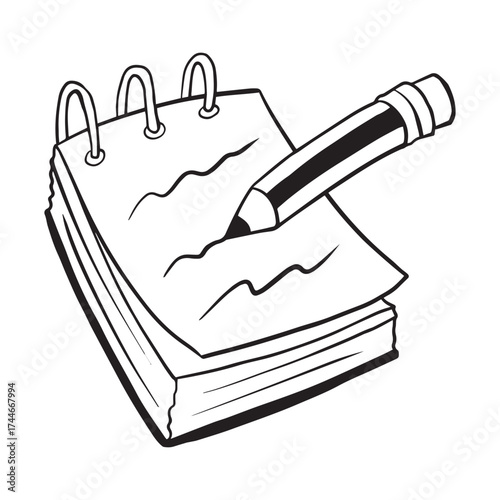 doodle taking notes hand drawing style. isolated background vector design