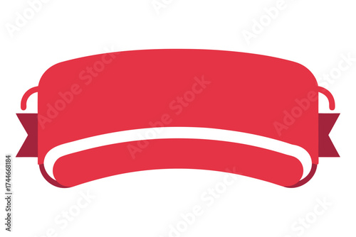 A decorative red banner with ribbons and white highlight perfect for text