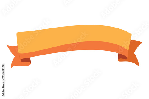 Orange banner with flowing ends perfect for adding text or graphics