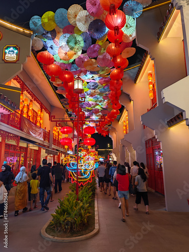 chinese lanterns at night