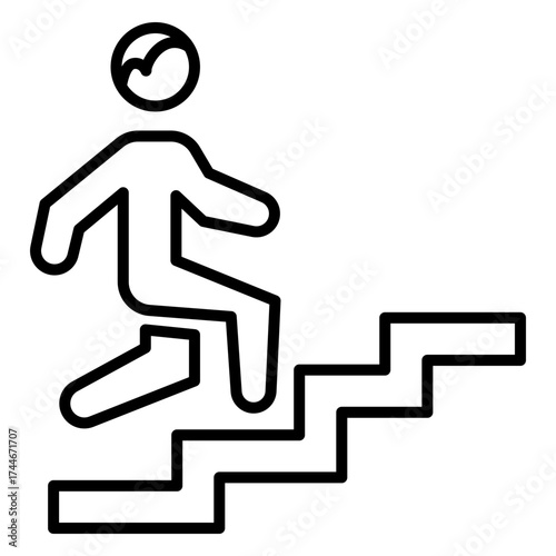 Man Walking Up Simple Stairs