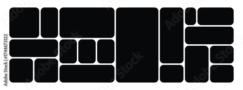 Bento grid style photo collage template vector for modern design use