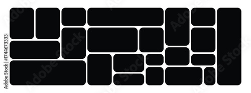 Bento grid photo collage template vector blank for design layout