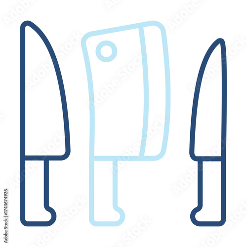 Knives Icon Color Outline Style. Vector Illustration Design