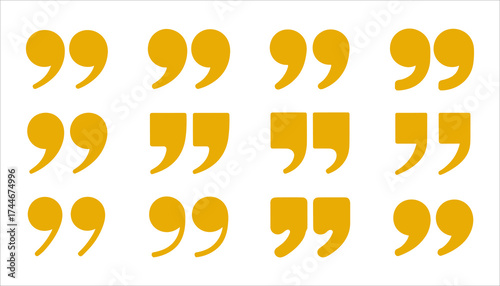 Quotation Mark Icons Vector, Speech, Writing, and Text Symbol Illustration, Quote Symbols Set , Typography, Communication, and Writing Vector Graphic, Text and Speech Marks Illustration.