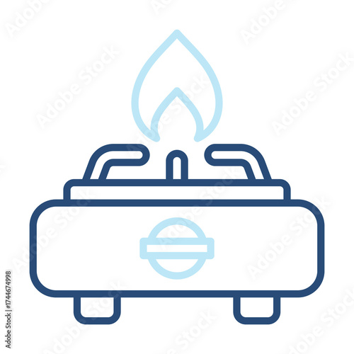 Stove Icon Color Outline Style. Vector Illustration Design