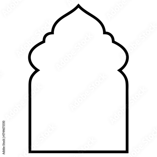 Illustration of a decorative archway with an islamic inspired design element