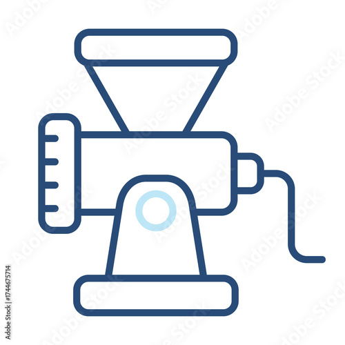 Meat Grinder Icon Color Outline Style. Vector Illustration Design