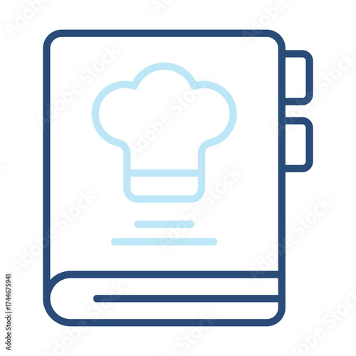 Recipe Book Icon Color Outline Style. Vector Illustration Design