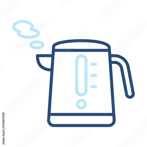 Kettle Icon Color Outline Style. Vector Illustration Design