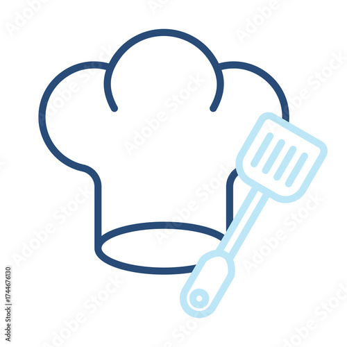 Chef Icon Color Outline Style. Vector Illustration Design