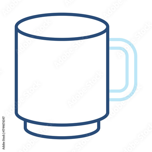 Mug Icon Color Outline Style. Vector Illustration Design
