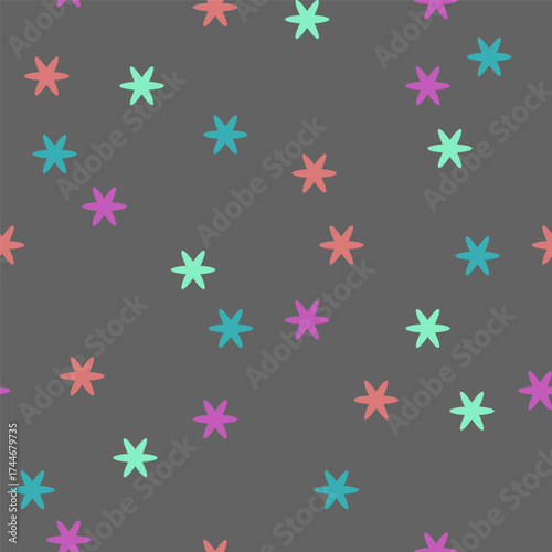 Vector seamless pattern with snowflakes. Simple design for Christmas wrappings, textile, wallpaper and backgrounds.