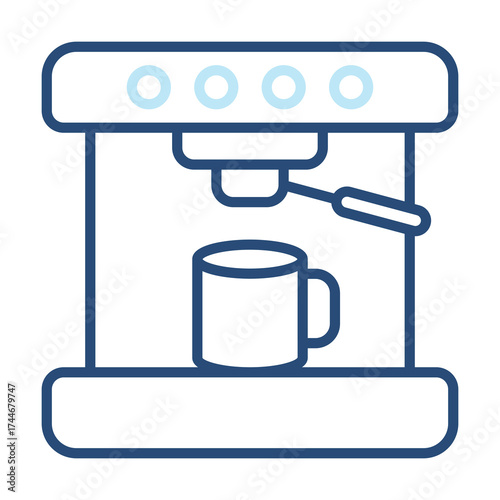 Coffee Maker Icon Color Outline Style. Vector Illustration Design
