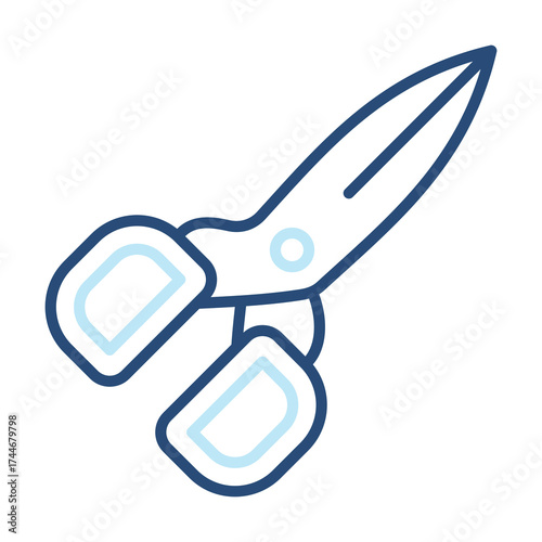 Kitchen Shears Icon Color Outline Style. Vector Illustration Design