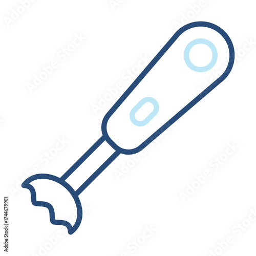 Hand Blender Icon Color Outline Style. Vector Illustration Design