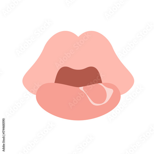 皮がめくれた唇