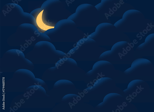 night sky with moon