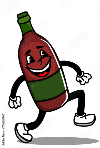 Illustration of a happy bottle