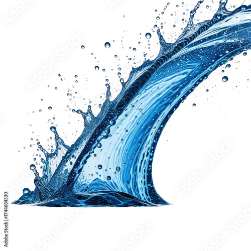 Water Arch A dynamic splash of blue water forms a dramatic arch