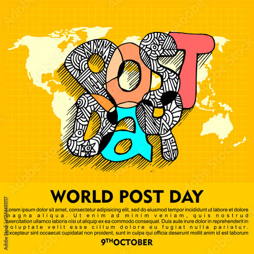 World Post day, poster and banner, 9 October