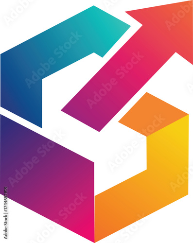 Abstract-G-Arrow-Up-Gradient-Logo