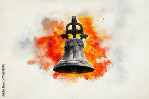 Antique Bell with Artistic Background